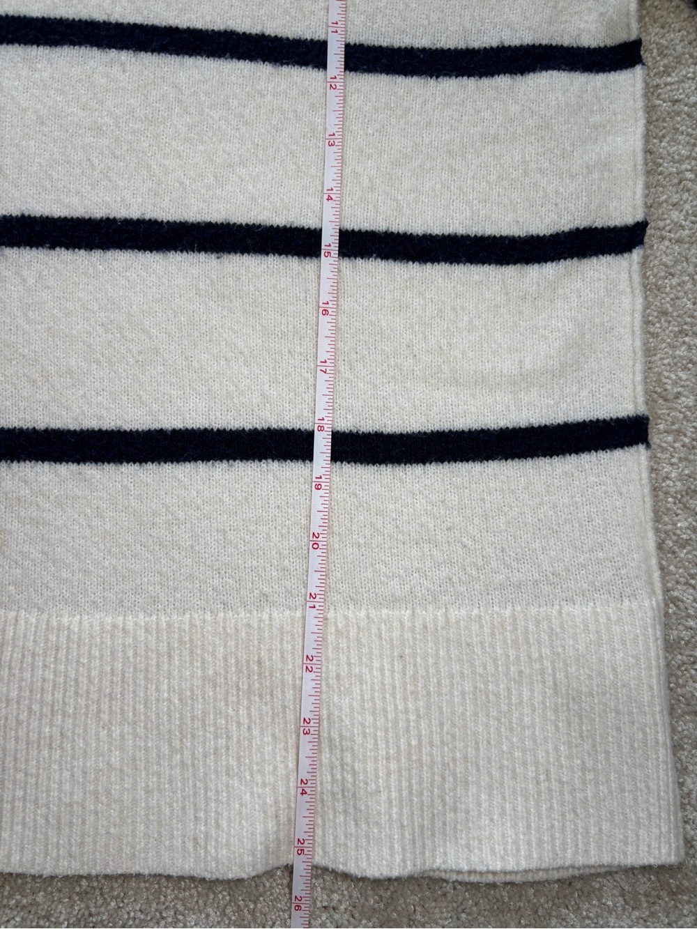 Aerie unREAL V-Neck Striped Sweater - Whit Navy Size Small - Picture 6 of 9